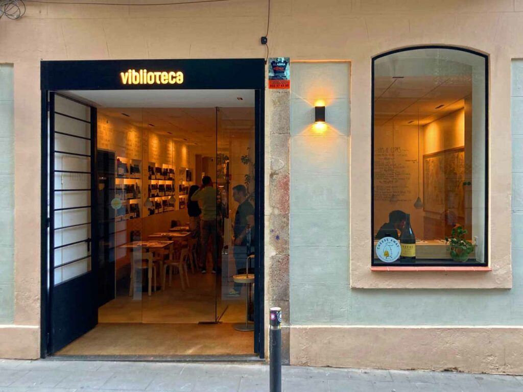 Exterior of Viblioteca restaurant in Barcelona
